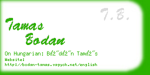 tamas bodan business card